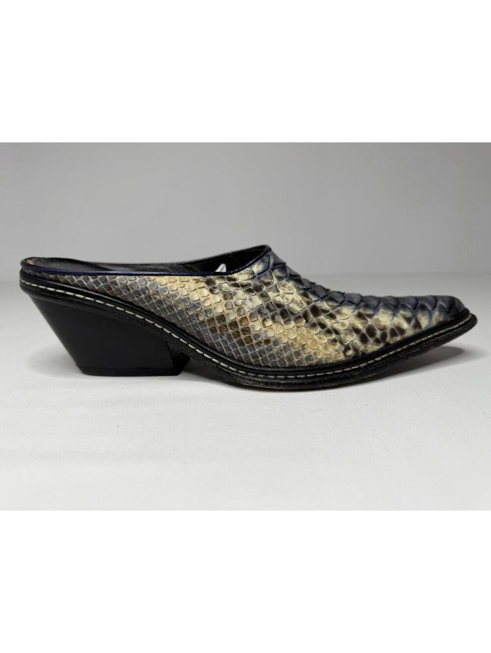 Donald J Pliner Size 6M Snake Skin Western Couture Collection Mule Italy P73C - Picture 8 of 14